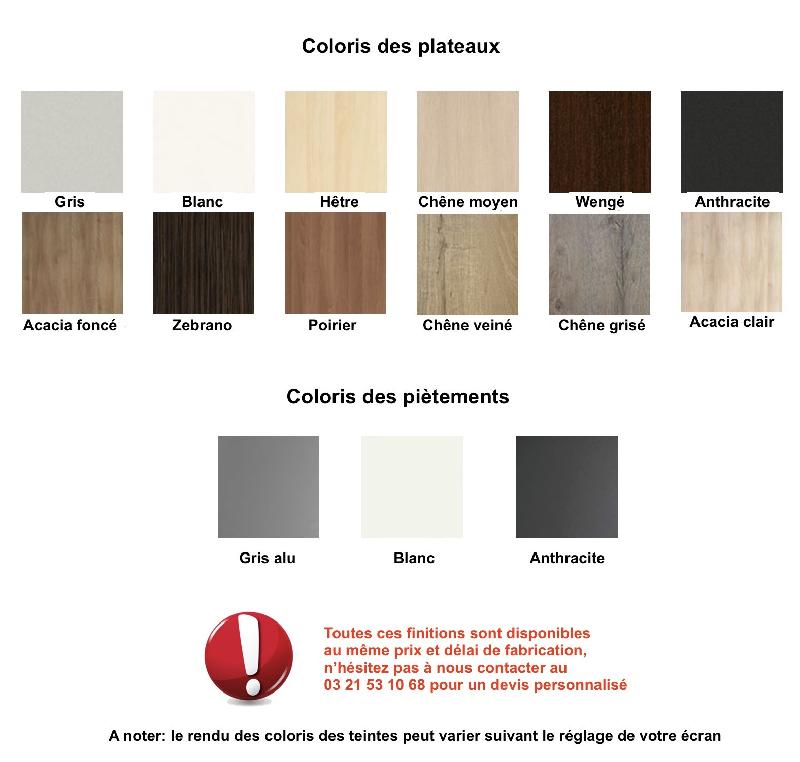 Bureau bench 2 personnes Star - Mobel Linea. - 100, Anthracite, Anthracite mat_1