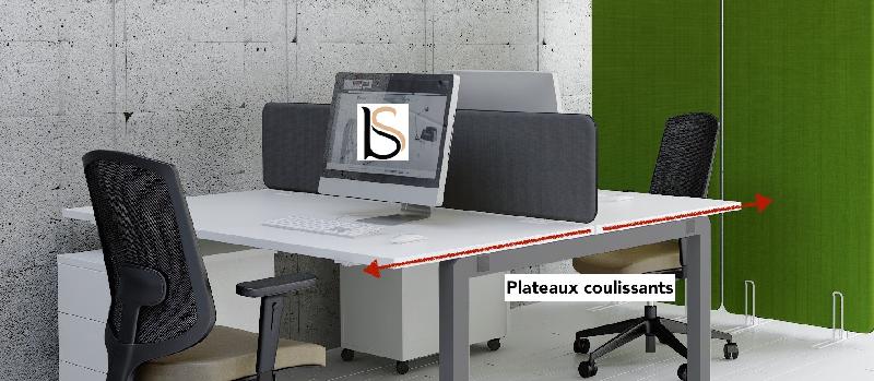 Bureau bench 2 personnes Yan C - MDD. - Blanc, 120, Anthracite_1