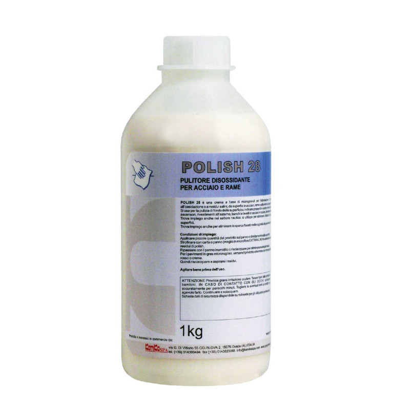 Kemika polish 28 nettoyant recurant pour acier-renovateur metaux (inox/alu/cuivre) ph:9.6 ± 0.2 kemika flacon de 1l_1