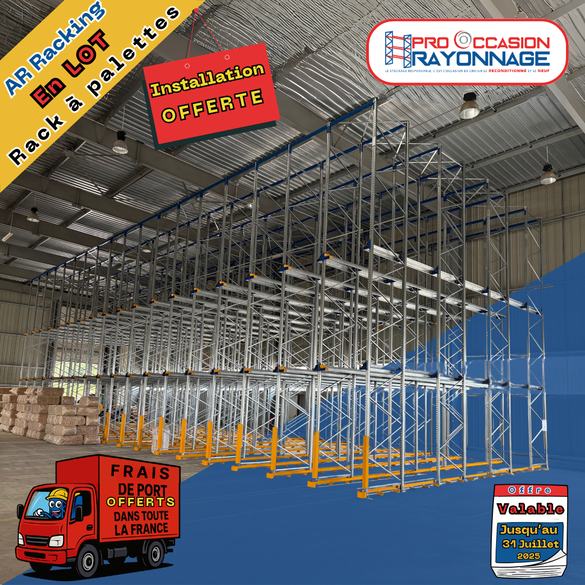 Lot Unique - Rack à palettes galvanisé - Système Drive-In - 594 palettes_1
