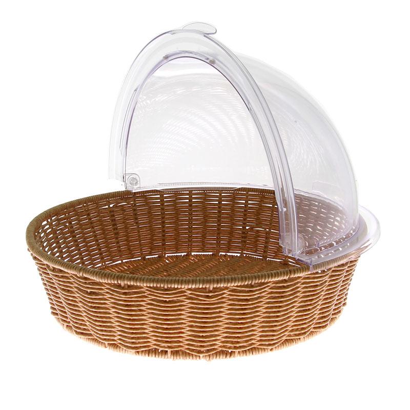 Manne ronde Rustica + cloche transparente -_1