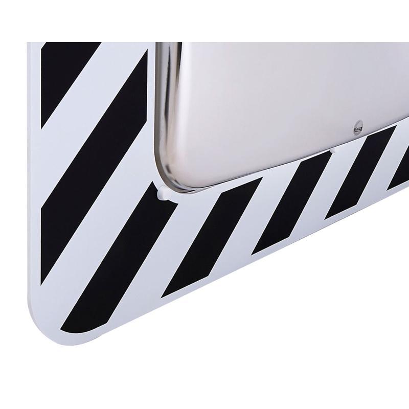 Miroir d'agglomération en inox anti-givre/anti-buée - cadre noir et blanc - ref : 874_1