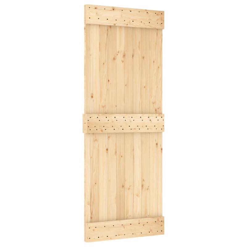 Vidaxl porte coulissante et kit de quincaillerie 80x210 cm pin massif 3202987_1