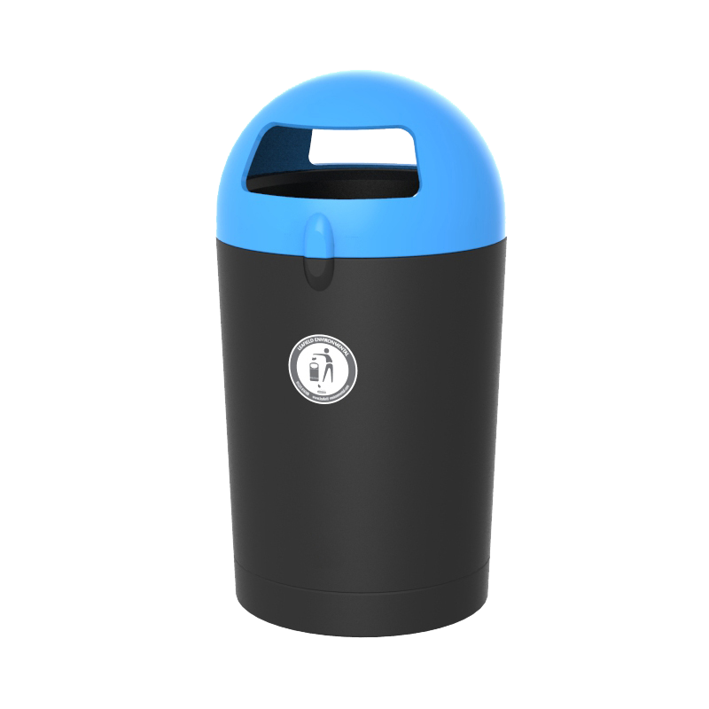 Corbeille Metro Dome 100 L - Poubelle robuste et élégante en polyéthylène MDPE - 4 coloris de tête disponibles - Résistante aux UV_1