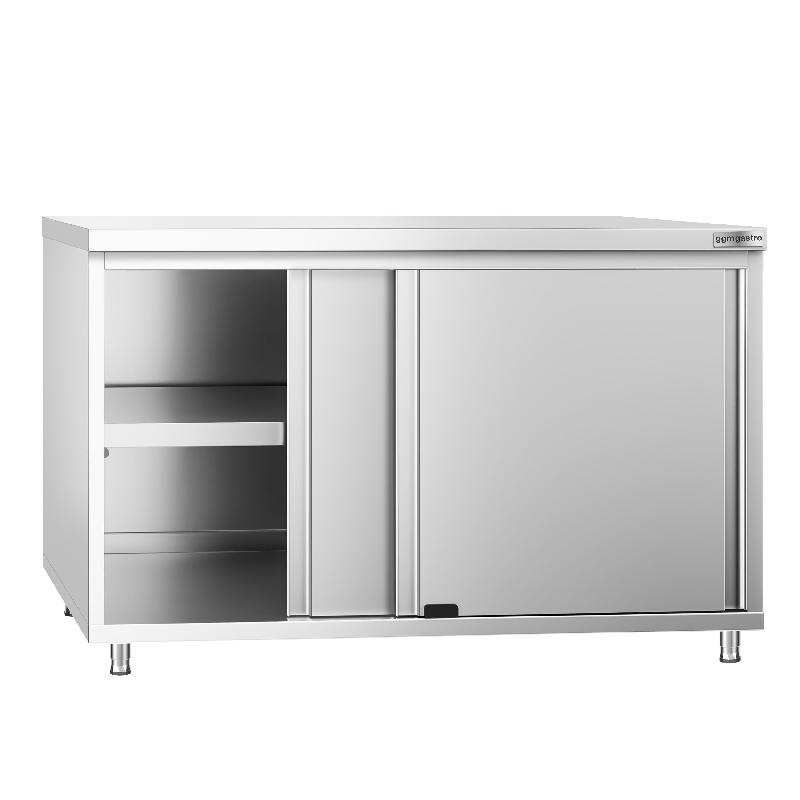 Meuble bas inox central P 700 mm avec portes - 1200_1