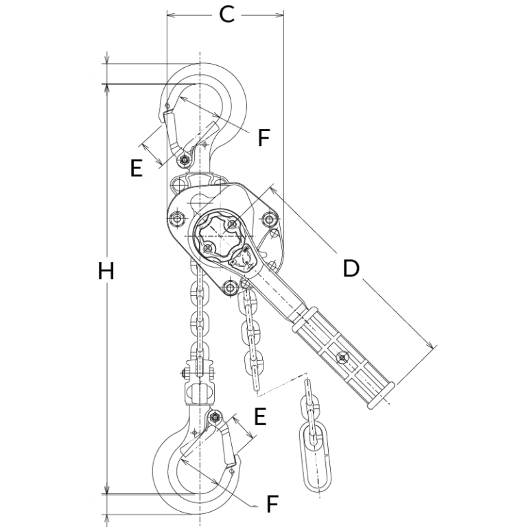 Palan à levier compact et léger - capacité 0,5t à 9t - double sécurité - REF : 60020_1
