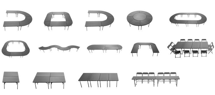 Table pliante - Polyéthylène pur - Antichoc, hydrofuge et UV - Acier indestructible - Dimensions 183x76,2x74 cm ou 152,4x76,2x74 cm_1