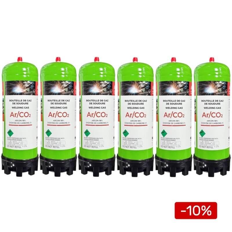 Bouteille de gaz jetable argon 98% co2 2% - 2,2l - special inox mag_1