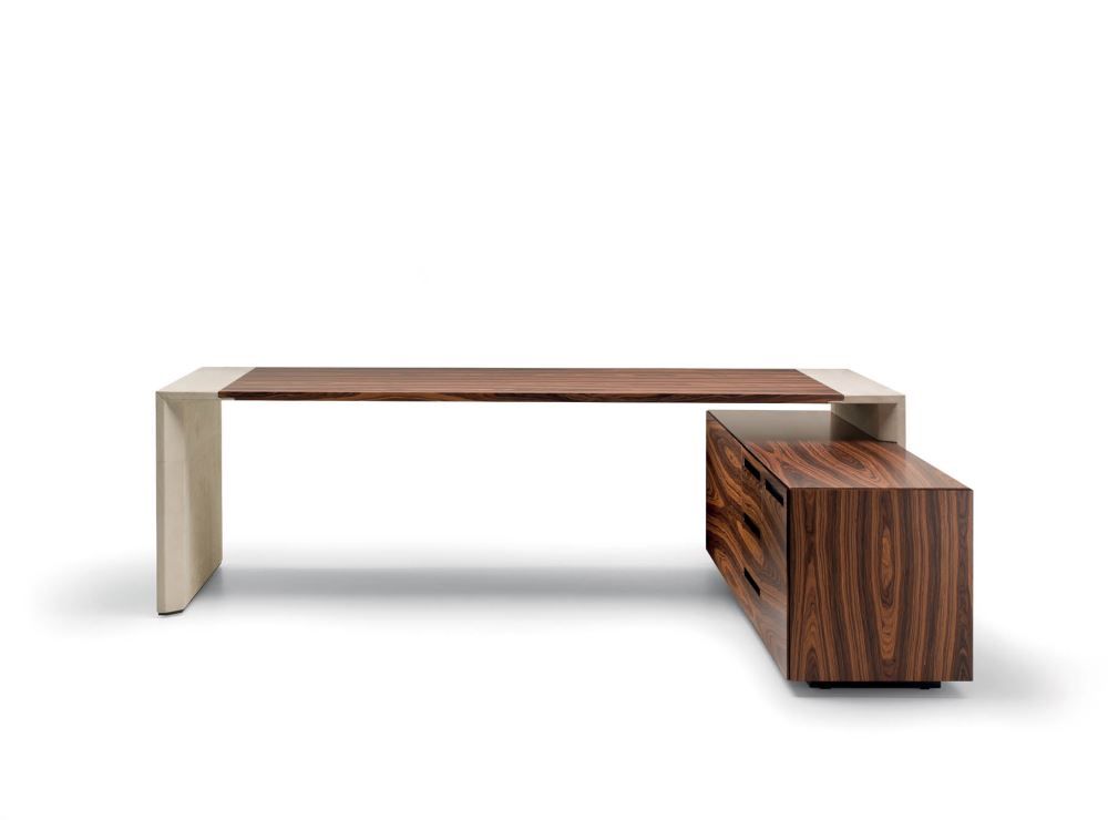 Crossing - Bureau de direction en cuir et bois - i 4 Mariani_1