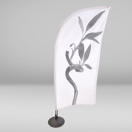Drapeaux de table personnalisés - Mini BeachFlag Voile 73cm et Goutte 60cm - Mât aluminium chromé 32cm_1