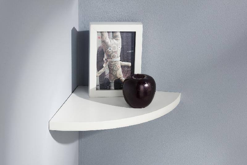Étagère murale blanc satiné - MDF, l.23.5 x h.1.8 x p.23.5 cm, épaisseur 18 mm - Fixation invisible_1