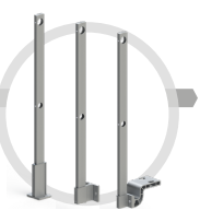 Garde-corps sécurité à fixer - Composite - Matériau composite, fixation 3 sabots, entre-axe 900 mm, normes NF E85-015 : 2019 & NF EN ISO 14122-3_1
