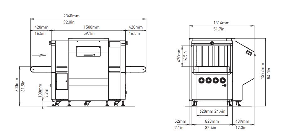 Système de criblage radiologique haute résolution à rayons X - Détection d'explosifs et liquides - HI-SCAN 6040 DV_1