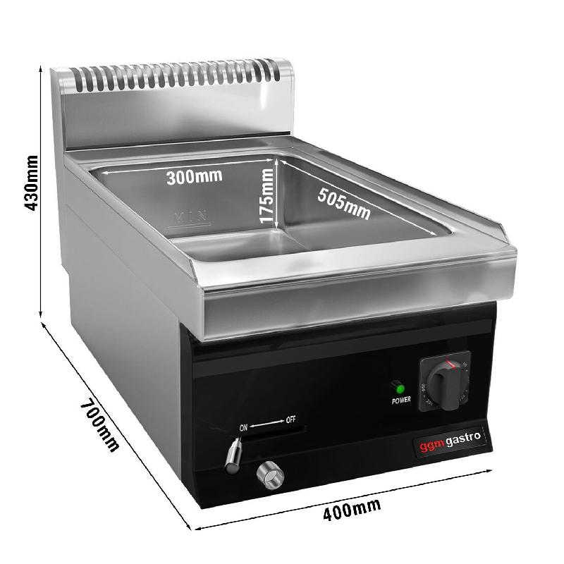 Bain-marie électrique Noir - 1x GN 1/1 - Prof. 700 | GGM - Mario 700_1
