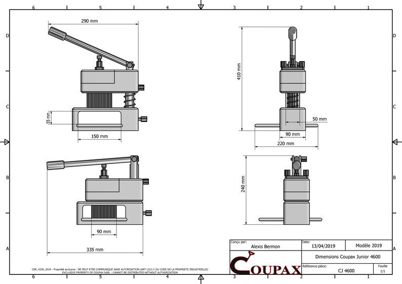 CJ 4600 - Attendrisseur de viande Coupax - démontable pour un nettoyage complet - usage particulier_1