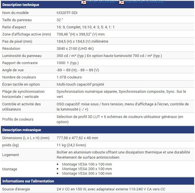 M320tf-sdi - ecrans tactiles - winmate inc. - résolution 3840 x 2160_1