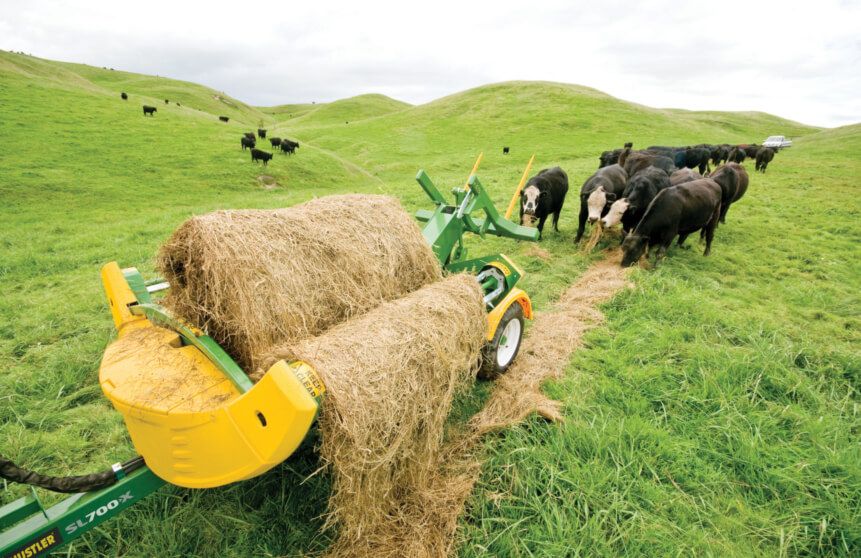 Dérouleuse à chaîne SL700X - Hustler Equipment - capacité 2 balles, balles rondes et enrubanné_1