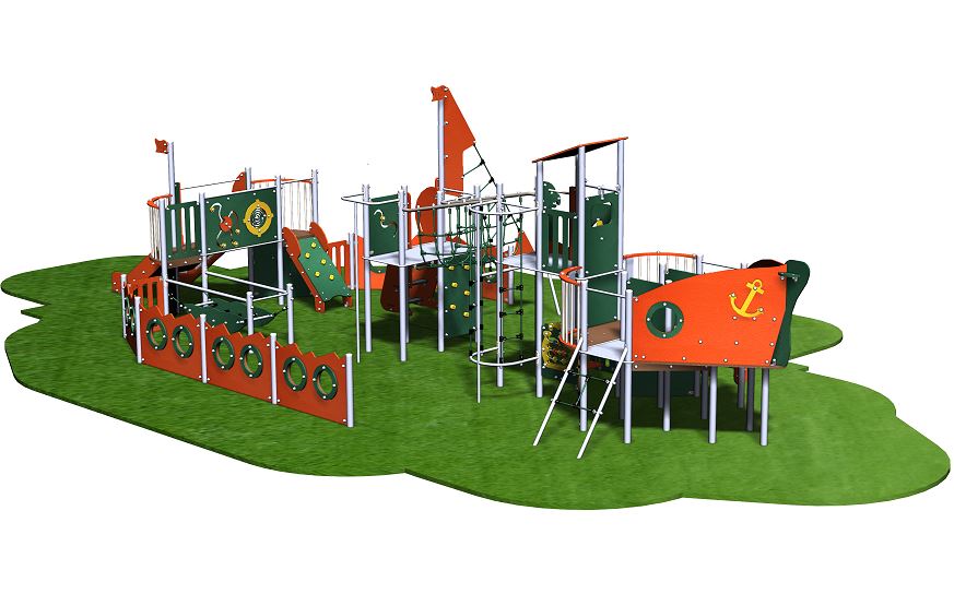 Structure de jeux inox 4 tours et étrave - gamme cargo - BI4B_1