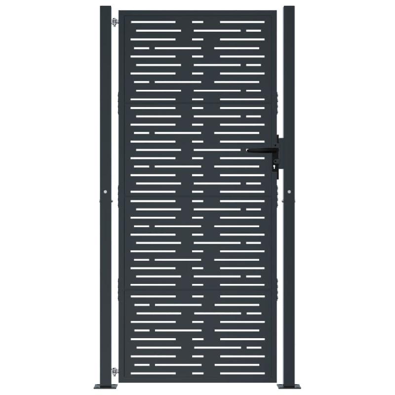Vidaxl portail de jardin anthracite 105x205 cm conception de carré 153195_1