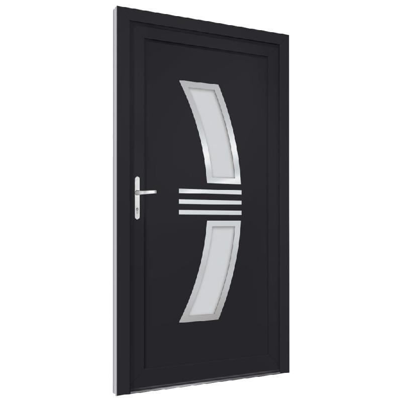 Vidaxl porte d'entrée anthracite 108x200 cm pvc 3187934_1