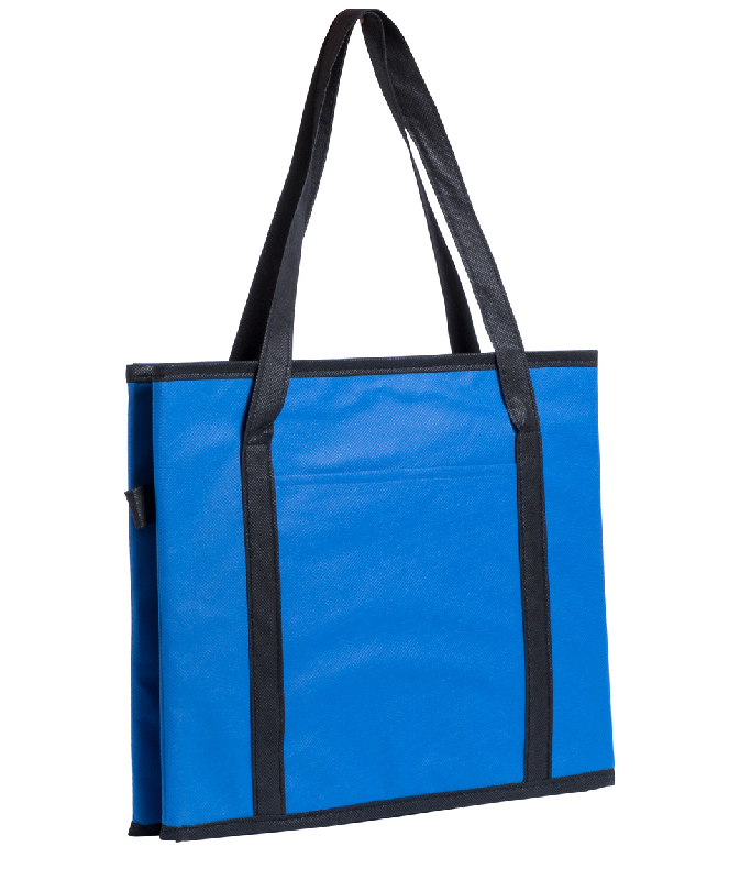 Sac de rangement pliable en non-tissé - avec poignées - pour coffre de voiture - couleur bleue_1