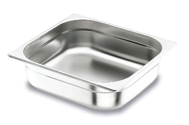 Bac GN Gastro 2/3 en Inox - Hauteur 100 mm - Résistant et Empilable - Marque Lacor_1
