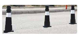 Borne à mémoire de forme en thermoplastique élastomère teinté - HEXA FLEX - Résistante et flexible - STI Balisage routier_1