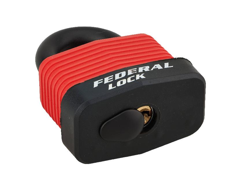 Cadenas à clé Bumper 54 mm rouge - Corps acier zingué - Anse acier cémenté - Marque Thirard_1