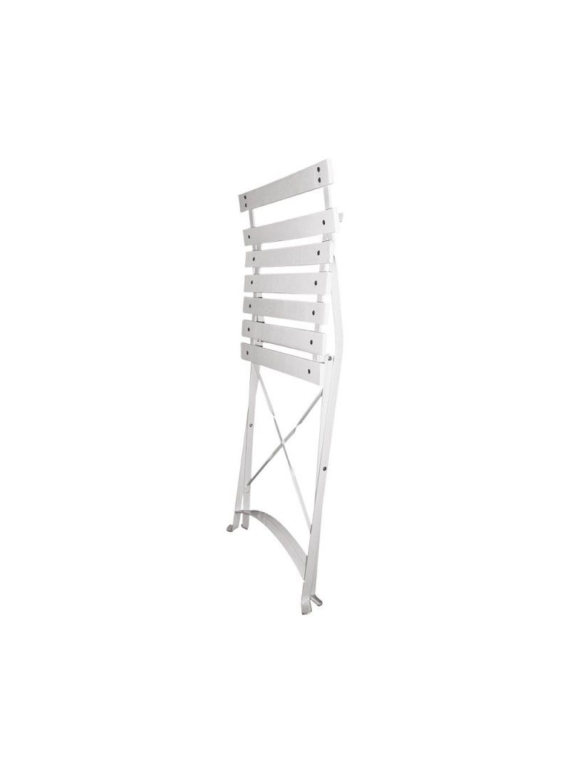 Colombine - chaise pliante en bois et acier - blanc/blanc - Vif Furniture_1