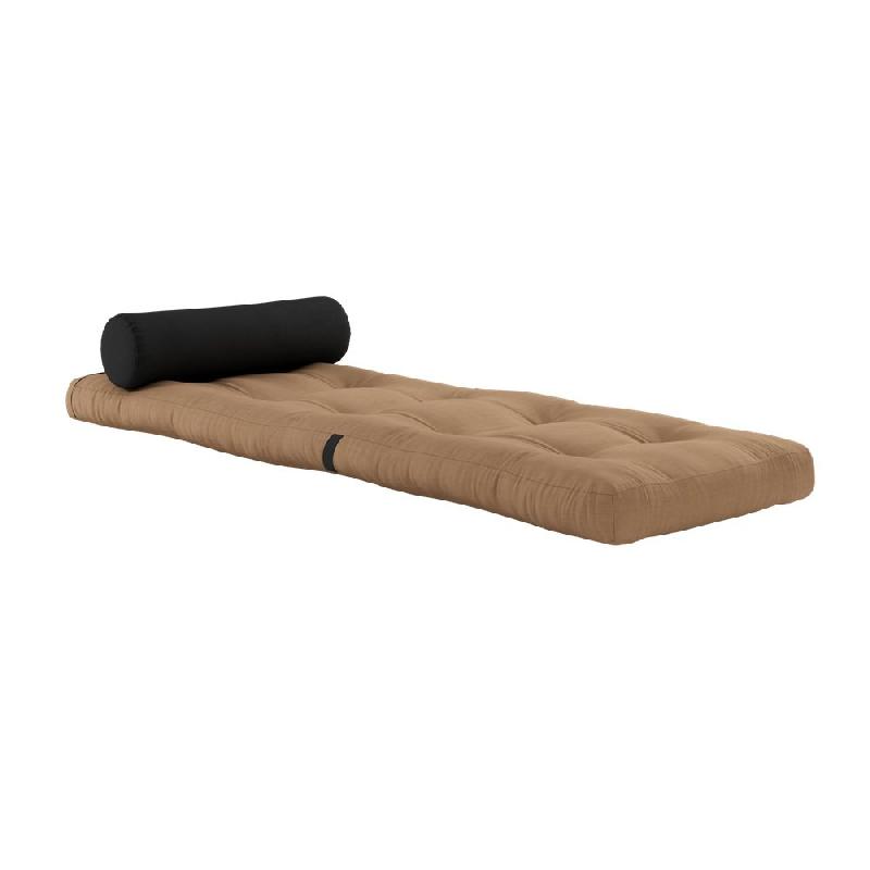 Fauteuil futon convertible Wrap - couleur mocca - design japonais et scandinave - matelas 70x200 cm_1