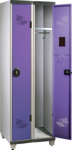 Vestiaire professionnel avec 2 armoires à cloison centrale - Idéal pour cuisine et restaurant - Fabrication française - ra3vosb2_1