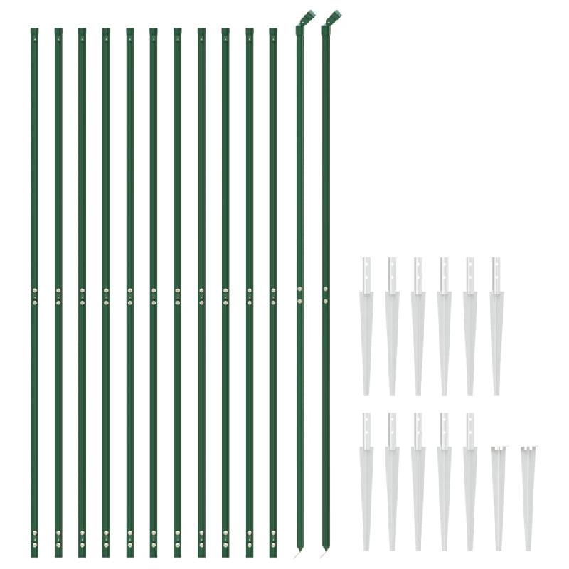 Vidaxl clôture en treillis métallique et piquet d'ancrage vert 2x25 m 154126_1