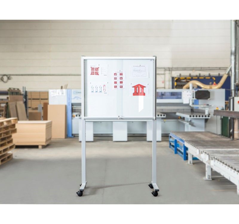 Vitrine d'affichage d'intérieur à portes coulissantes - fond magnétique ou liège - formats jusqu'à 27 feuilles A4_1