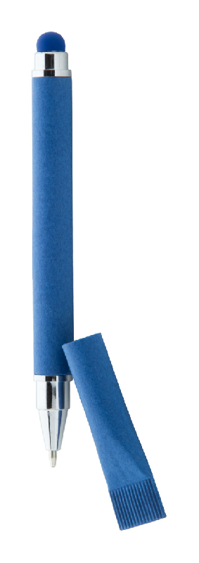 Stylo stylet - stylo à bille en papier recyclé avec capuchon assorti et fonction tactile - encre bleue_1