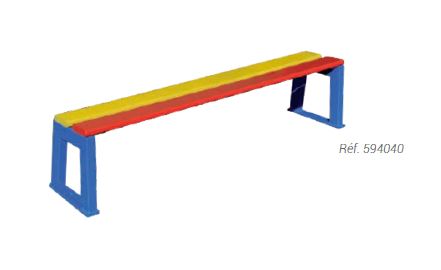 Banquette Silaos® Junior - structure en acier 30 x 50 mm peint, épaisseur 2 mm - assise en bois exotique laqué_1