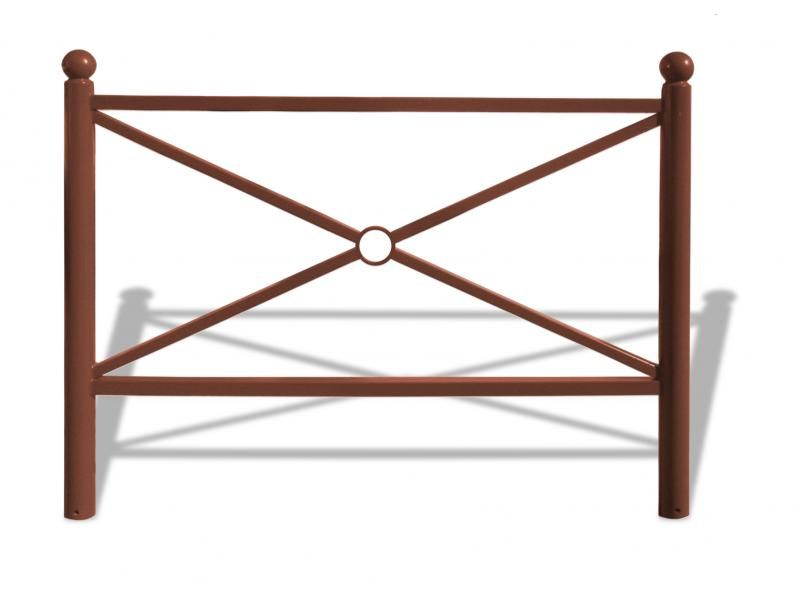 Barrière urbaine BAR3503A - Urban'NT - en acier avec potelets Ø76 mm et main courante en tube 40x40 mm_1