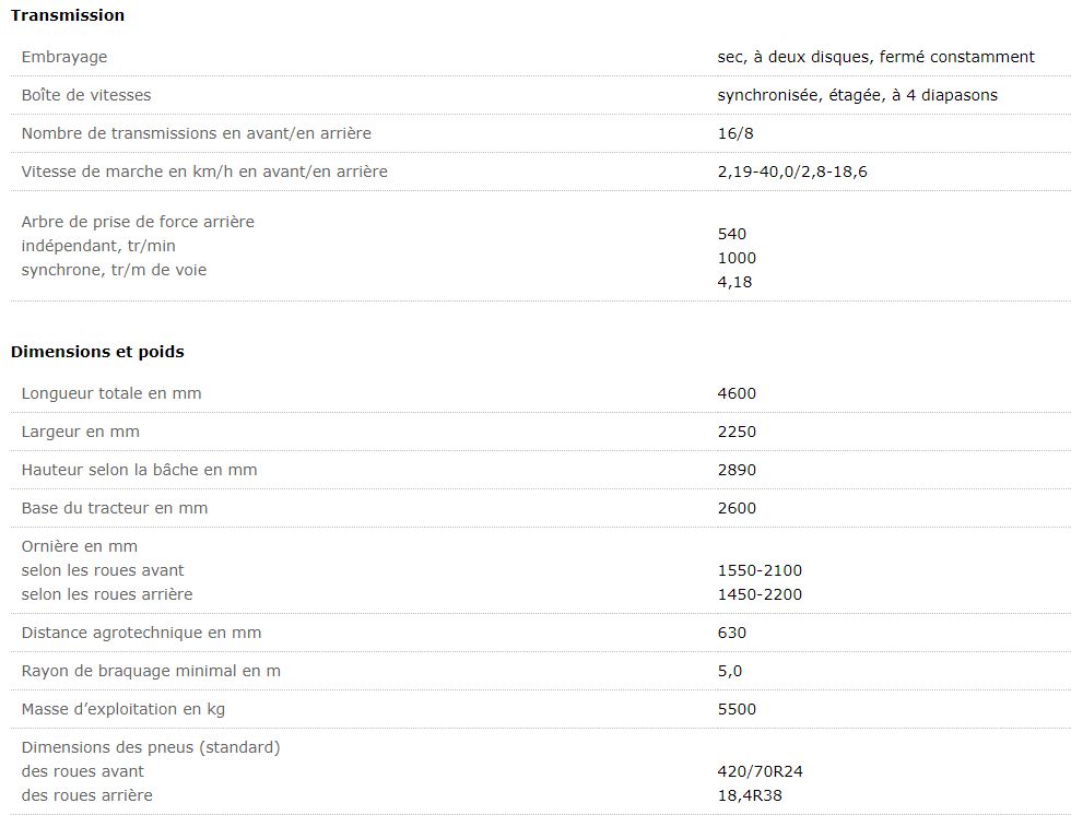 Belarus 1220.4 - Tracteur agricole MTZ - Diesel 90 kW (122 CV), 4 cylindres, normes Tier IIIA_1