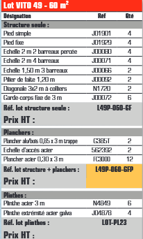 Échafaudage VITO 49 LOT 60 m² - Classe 4 : 300 kg/m² - Longueur 10 m - Hauteur 6 m_1