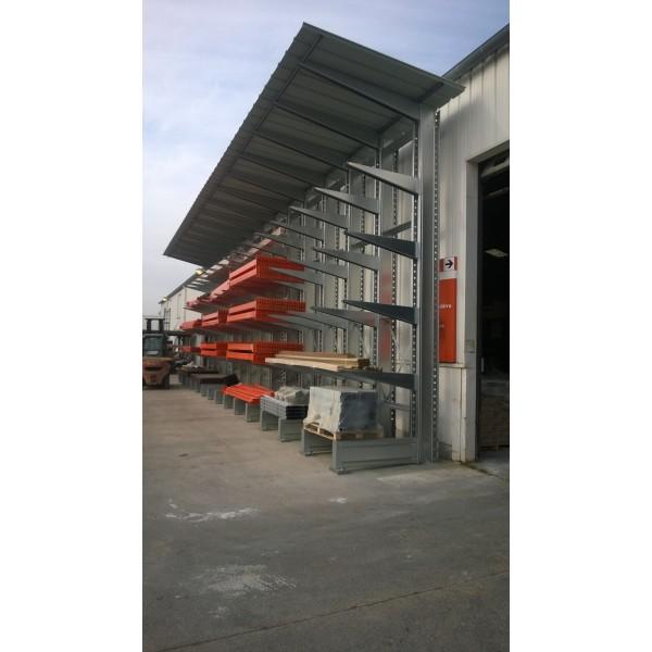Rayonnage cantilever galvanisé super lourd - stockage de charges longues en extérieur avec protection_1