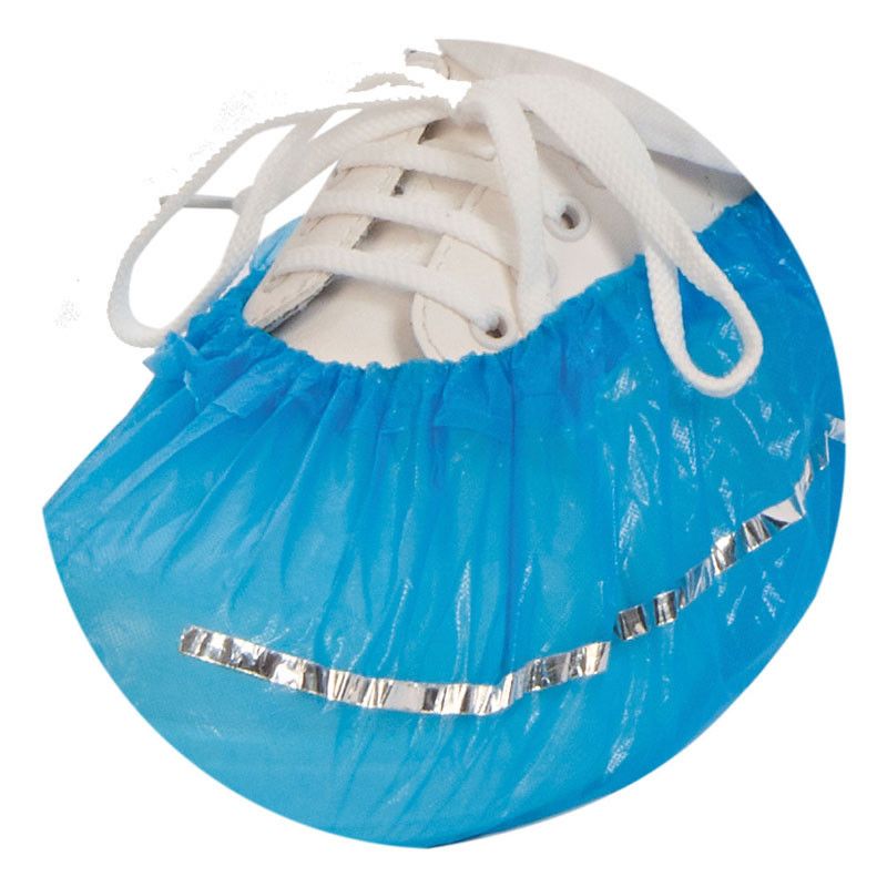 Sur-chaussures détectables à usage unique en CPE - 2000 pièces - Bleu avec bande métallique intégrée_1