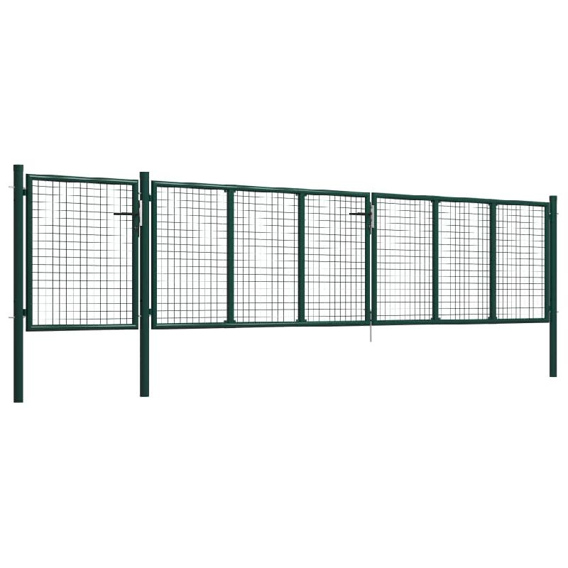 Vidaxl portail de jardin acier 500 x 100 cm vert 144317_1