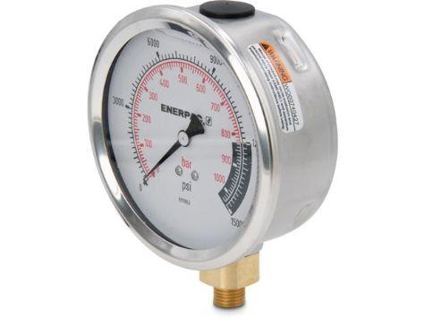 G4089L, Manomètre, 100 mm  Face,  Raccordement Vertical, Bain de glycérine, 1000 bar pression maximale_1