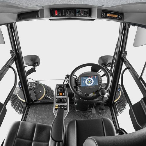 Machine de nettoyage urbain avec suspension hydropneumatique