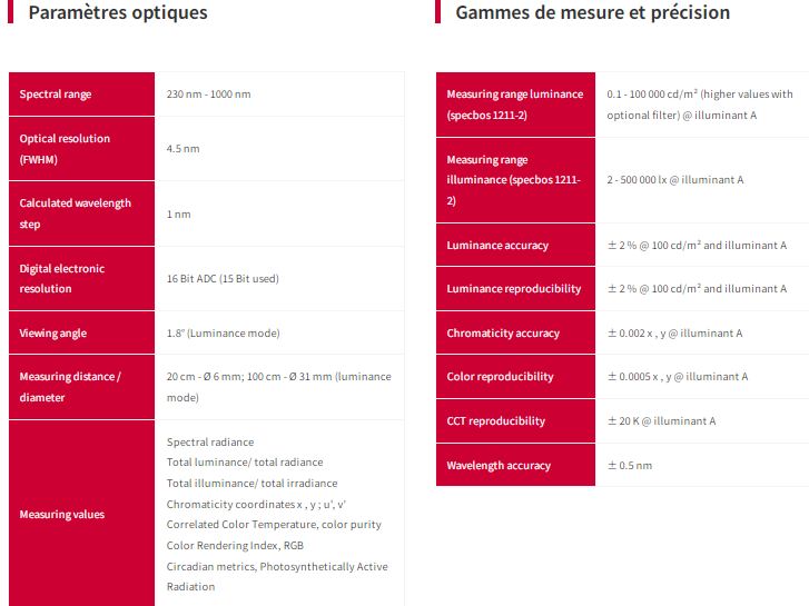 Spectroradiomètre haute sensibilité - Specbos 1211 UV_1