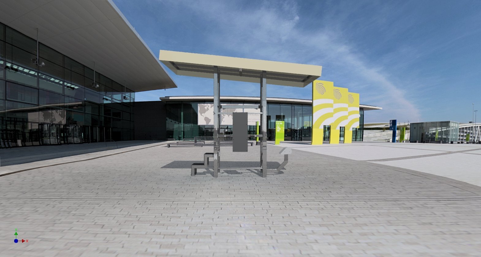 Station compacte 4 faces en acier inoxydable avec abri intégré - Référence SCT4XA - Conforme NF EN 16630:2015_1