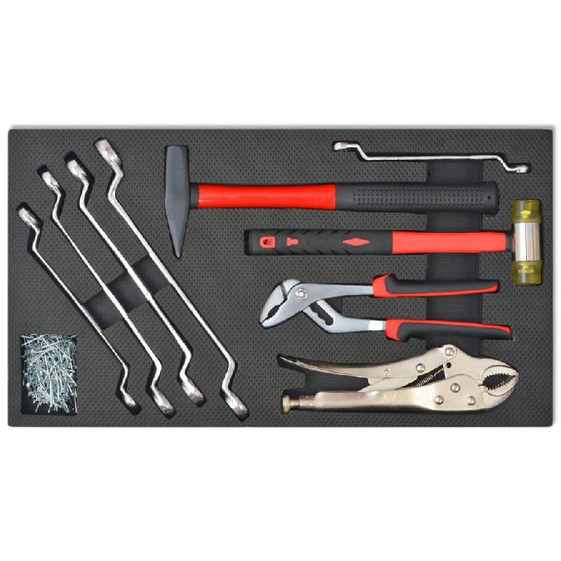 Vidaxl chariot à outils pour atelier avec 1125 outils acier rouge 142248_1