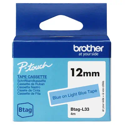 Brother BTAG-L33 ruban d'étiquette Bleu sur bleu clair_1