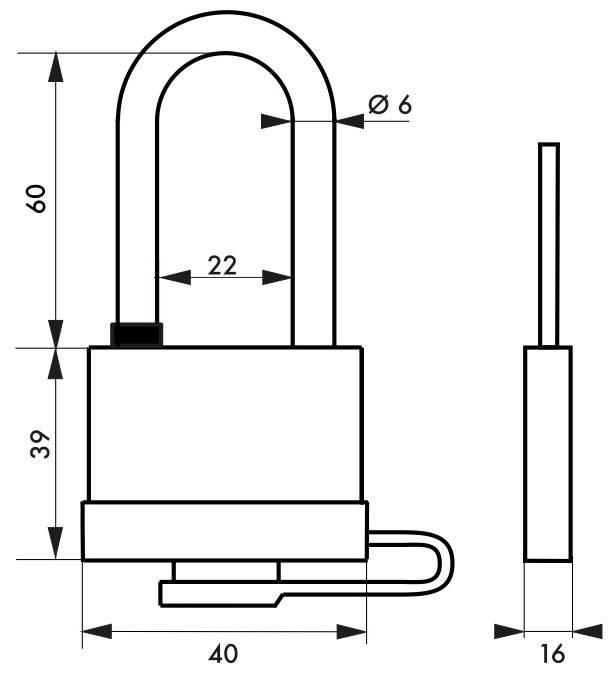Cadenas à clé Mach 3 Bumper 40 mm - Anse demi-haute - Résistant à la corrosion et aux conditions extrêmes_1