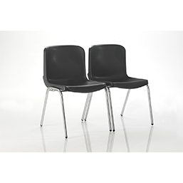Chaise empilable CAMBRIDGE - traitée antistatique et anti UV - coque ergonomique vissée et piétement époxy ou chromé_1