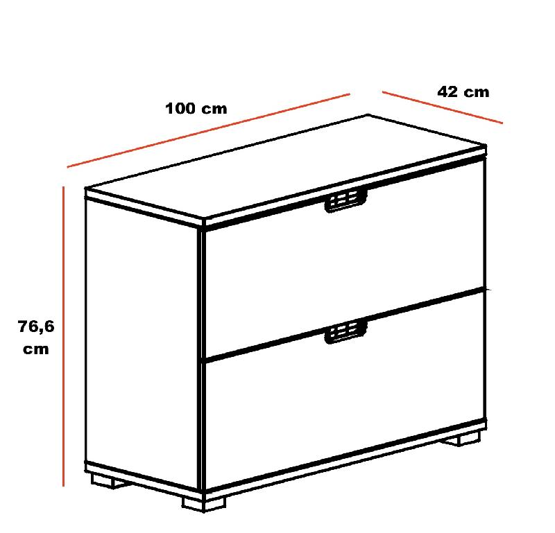 Crédence basse avec tiroirs extractibles - Mobel Linea - Blanc pastel_2